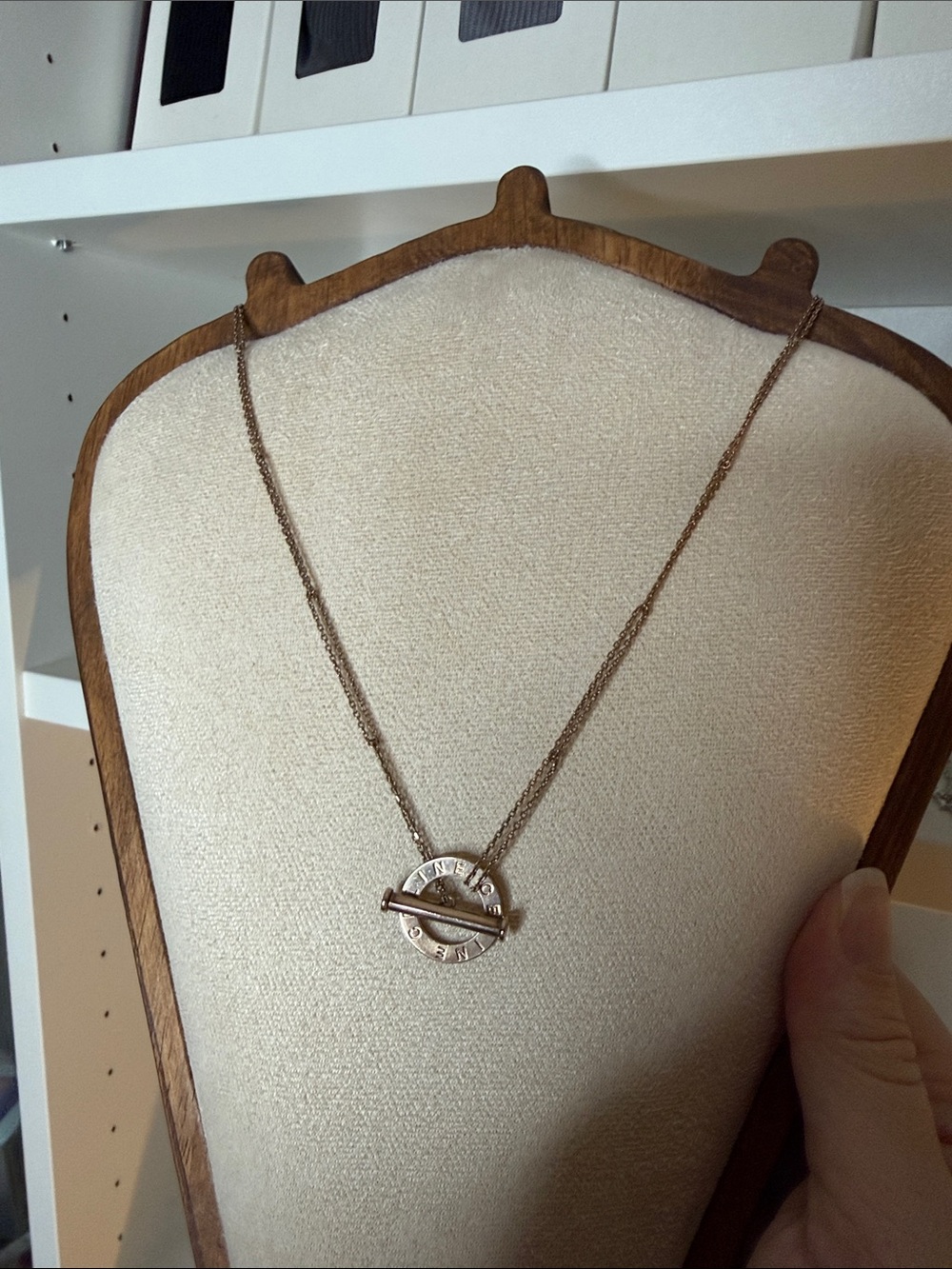 Celine 925 Rose Gold Toggle Necklace